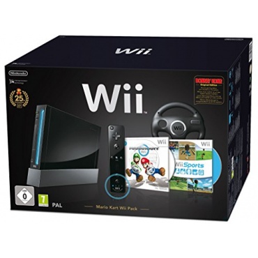 Nintendo Wii Mario Kart Pak Konsole schwarz Bild 1