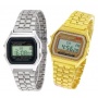 Retro Digitaluhr Unisex Gold + Silber 2 STCK Bild 1