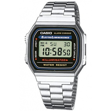 Casio Retro Unisex Uhr Alarm Chrono Digitaluhr A168WA-1WDF Bild 1