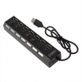 Jiam Schwarz Highspeed 7 Ports USB 2.0 Hub onhe Netzteil Bild 1