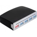 Delock 4 Port USB 3.0 Hub, 1 Port USB Strom schwarz Bild 1