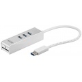 3 Port USB - HUB 3.0 mit Cardreader wei/silber Bild 1