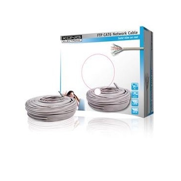 Knig CMP-FTP6R50S FTP Cat6 Netzwerkkabel Rolle 50m grau Bild 1