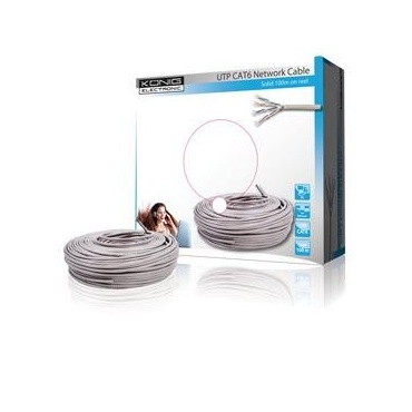 Knig CMP-UTP6R100S Cat6 UTP Netzwerkkabel Rolle 10m grau Bild 1