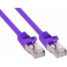 Patchkabel Cat. 5e geschirmt 2x RJ 45 Stecker 0,3m Violett Bild 1