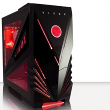 VIBOX Commando Rot Midi Gamer, Gaming PC Gehuse Tower  Bild 1