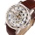 YESURPRISE Damen Mechanikuhr Leder braun wei mit Etui Bild 2