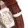 YESURPRISE Damen Mechanikuhr Leder braun wei mit Etui Bild 3