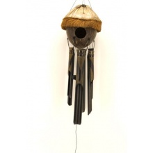 Windspiel mit ganzer Kokosnuss Vogelhaus Feng Shui Bild 1