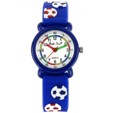 Pacific Time Kinder Armbanduhr Fuball Analog blau  Bild 1