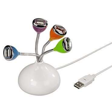 Hama Flower USB 2.0 Hub 4-Port wei Bild 1