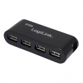 LogiLink 4-Port Hub USB 2.0 mit Netzteil schwarz Bild 1