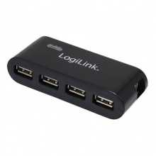 LogiLink 4-Port Hub USB 2.0 mit Netzteil schwarz Bild 1