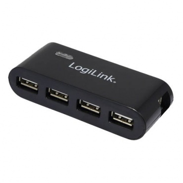 LogiLink 4-Port Hub USB 2.0 mit Netzteil schwarz Bild 1