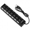 NEU Schwarz 7 Port On/Off Schalter Switch USB Hub Verteiler Bild 1