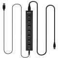 EasyAcc USB 2.0 7 Port Hub Bus self powered 2-in-1 Schwarz Bild 1