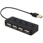 FREEGENE USB 2.0 Hub 4 Port Verteiler 4 Highspeed Schwarz Bild 1