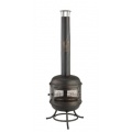 Grill Kaminfeuerstelle Terrassenofen Feuerofen mit Grillrost bronze  Bild 1