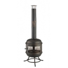 Grill Kaminfeuerstelle Terrassenofen Feuerofen mit Grillrost bronze  Bild 1