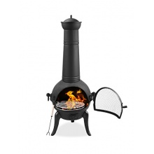 109cm Terrassenofen aus Gusseisen von Santa Reno in Schwarz - Medium Bild 1