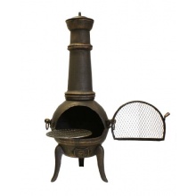 Gartenofen Terrassenofen mit Grillrost, bronze, 126cm Bild 1