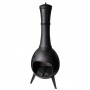 Groer schwarzer gusseiserner Terrassenofen / Gartenofen mit Deckel, Hhe 150 cm Bild 1