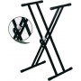 Keyboardstnder KS002 Easy Gear System Schwarz doppelstrebig Bild 1