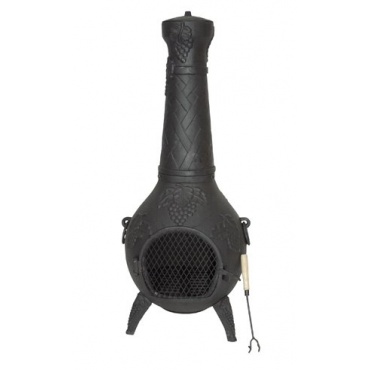 Grill Terrassen Ofen Kamin Topaz schwarz 103 cm Gu Eisen Bild 1