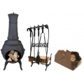 Esschert Design Set: Terrassenofen, Feuerstelle, ca. 45 cm x 45 cm x 130 cm Bild 1