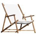 Jan Kurtz Deckchair weiss Teak Holz klappbar Bild 1