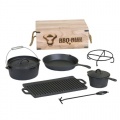 BBQ-Bull, Dutch Oven Set in Holzkiste Gueisen Kochtopf, 7-teilig Bild 1