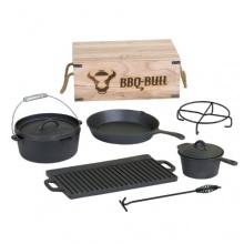 BBQ-Bull, Dutch Oven Set in Holzkiste Gueisen Kochtopf, 7-teilig Bild 1
