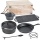 TecTake, 7 teiliges Dutch Oven Kochtopf Set aus Gusseisen in Holzkiste Bild 1