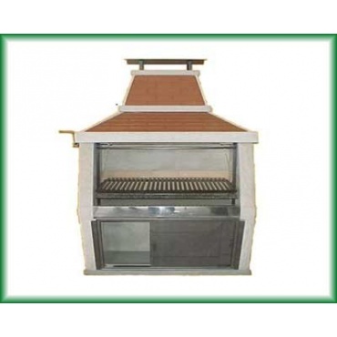 Steingrill PF-2PB, Wei, 1,20m, Einbaugrill von Barbacoas Argentinas Bild 1