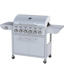 Broilmaster Profi BBQ Gasgrill 6+1 silber mit 6 Hauptbrenner Bild 1