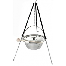 Gulaschkessel 20 Liter Edelstahl im Set mit Deckel Grillstelle  Bild 1