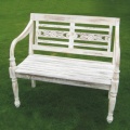 Gartenbank white 2 Sitzer Teak Bild 1