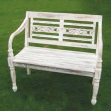 Gartenbank white 2 Sitzer Teak Bild 1