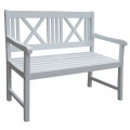 Gartenbank wei 120cm Bild 1