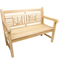 Gartenbank 120cm Teakholz Messing verchromt Bild 1