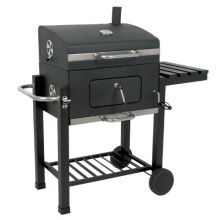 BBQ-Bull, Luxus Grillwagen Black Oak, Holzkohle Barbecue Grill, Smoker Bild 1