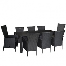 9tlg.Gartengarnitur 205x90cm Alu Polyrattan Bild 1