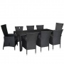 9tlg.Gartengarnitur 205x90cm Alu Polyrattan Bild 1