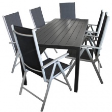 7tlg.Gartengarnitur Alu Schwarz Bild 1