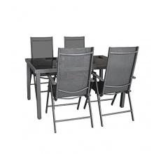 5tlg.Gartengarnitur Glasplatte 150x90cm Alu  Bild 1