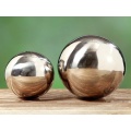 GARTENKUGEL SET 6,5cm + 9cm AUS EDELSTAHL SILBER KUGEL Bild 1