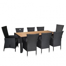 9tlg.Gartengarnitur Tisch 205x90cm Polyrattan Bild 1