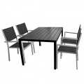 5tlg.Gartengarnitur 150x90cm Polywood Alu Schwarz  Bild 1