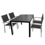 5tlg.Gartengarnitur 150x90cm Polywood Alu Schwarz  Bild 1