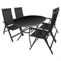 5tlg.Gartengarnitur Alu Glasplatte 140x90cm Bild 1